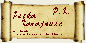 Petka Karajović vizit kartica